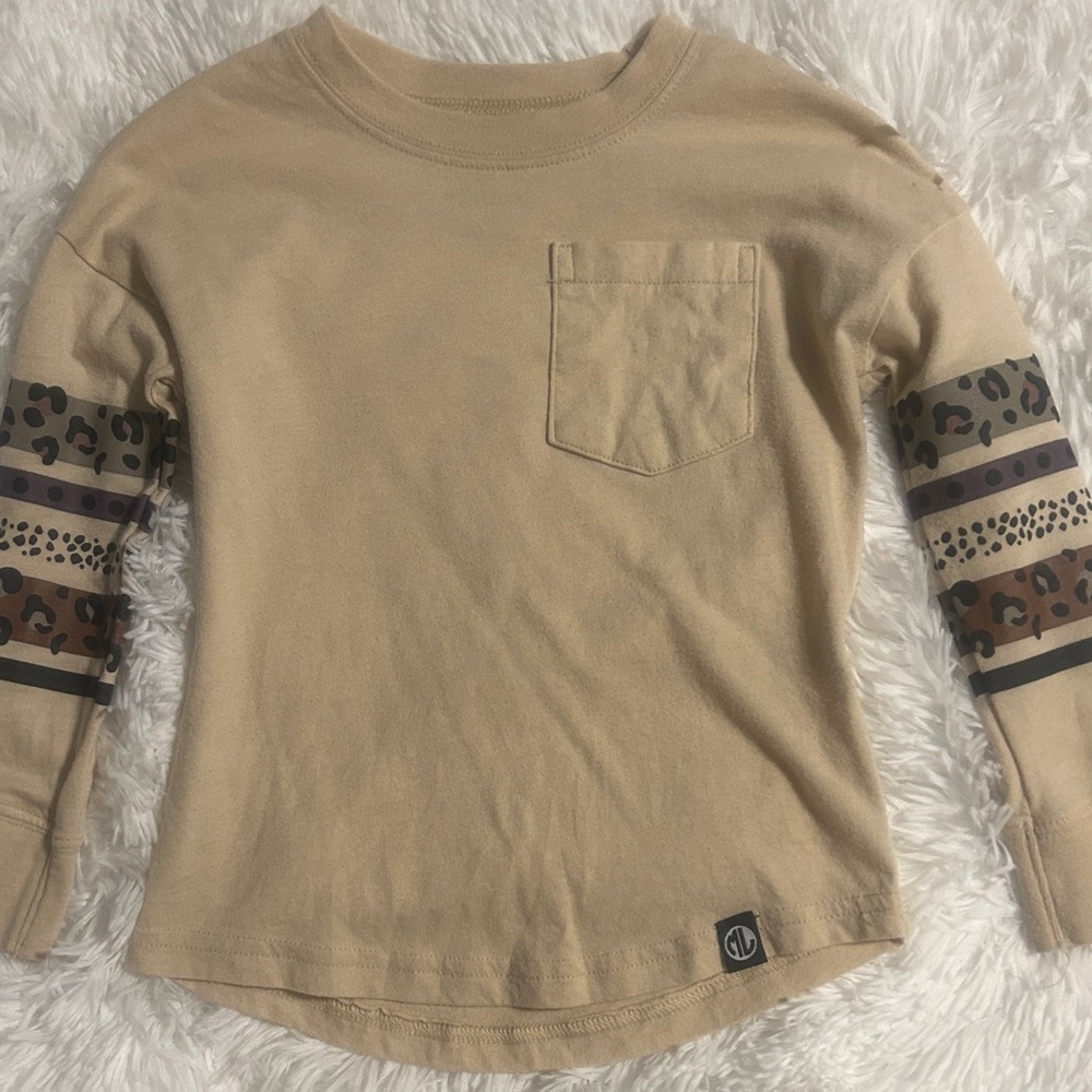 Toddler Marleylilly Tan Long Sleeve Tee